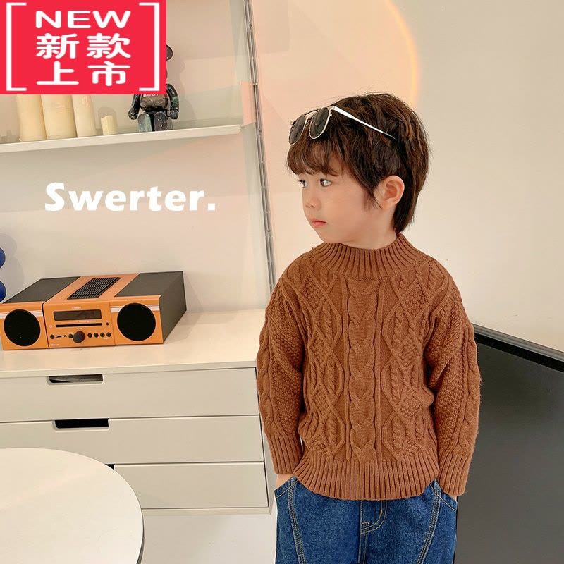 可莉允男童加厚麻花毛衣冬装秋冬款针织衫婴儿童装宝宝小童保暖潮图片