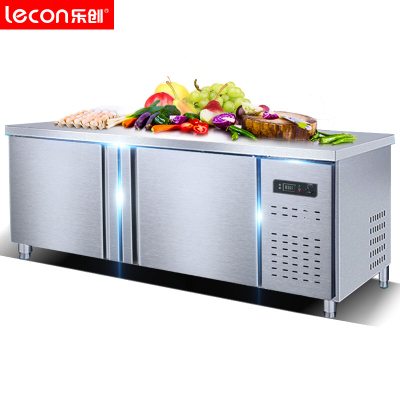 乐创（lecon） LC-GZT03冷藏操作台保鲜工作台冰柜商用厨房冰箱双温卧式冷柜 全冷冻 1.8*0.8*0.8米