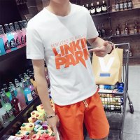 休闲运动套装男士2018夏季新款短袖男潮流衣服T恤搭配短裤两件套