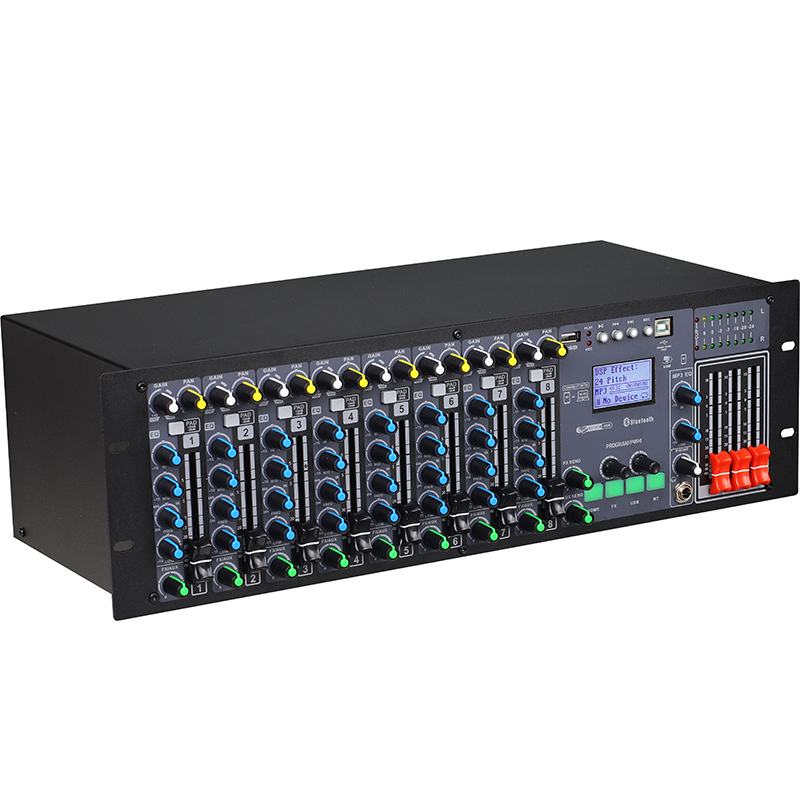 惠度(HuiDu)HD-8D专业8路机架式调音台播放调音台四段均衡24种DSP效果带声卡功能高清大图