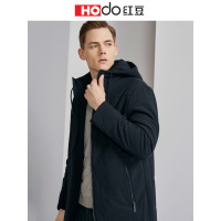 HODO红豆男装 男士棉衣 冬季商务连帽修身驼绒棉服外套