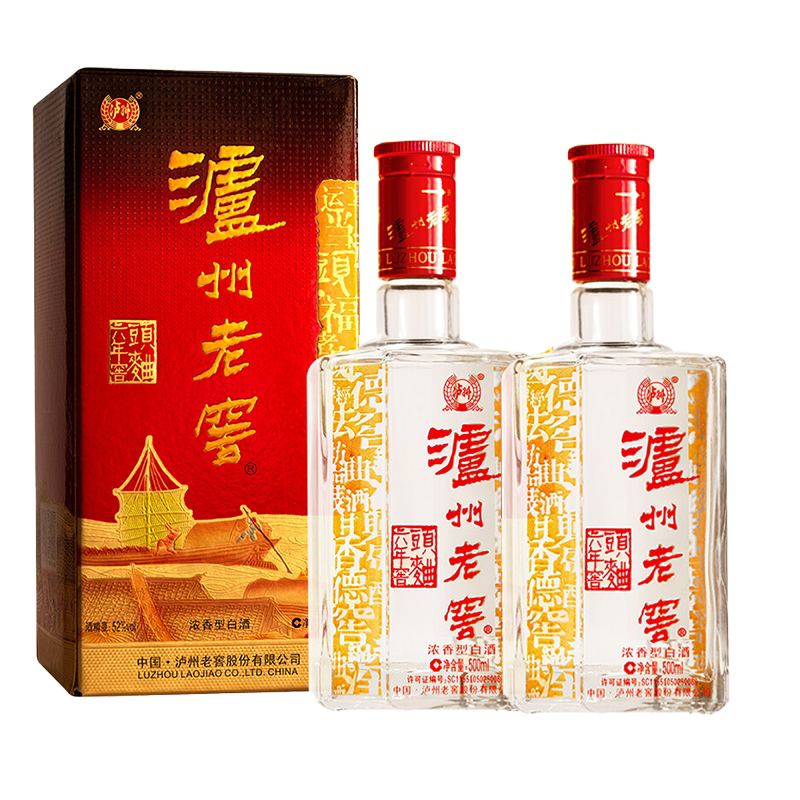 泸州老窖六年窖头曲纸盒09版52度浓香型500ml*6瓶整箱装白酒纯粮高度