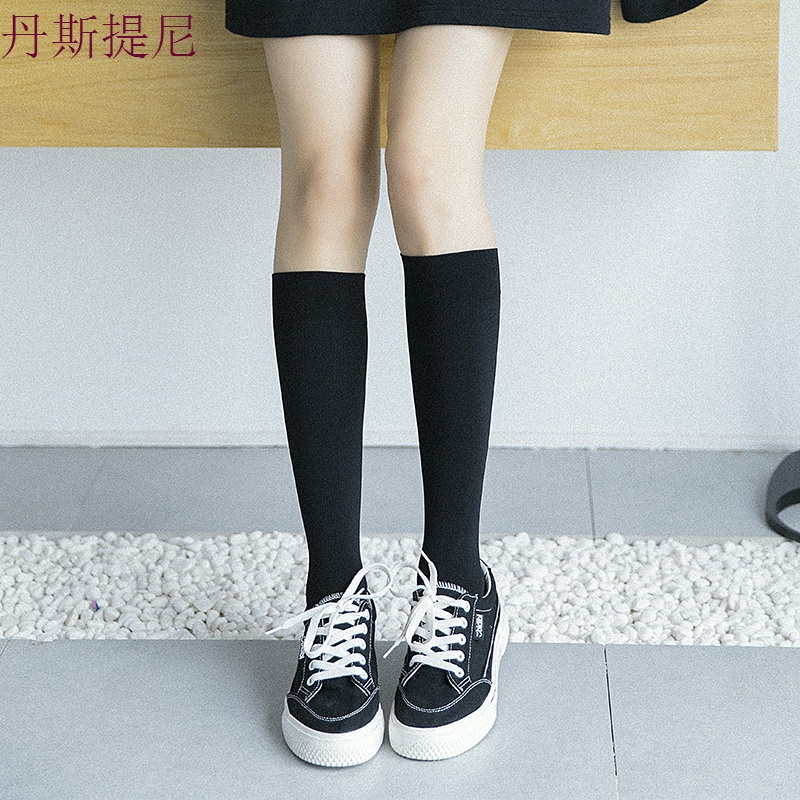 长袜子女韩国学院风长筒袜子小腿袜堆堆过膝袜春秋百搭薄及膝袜