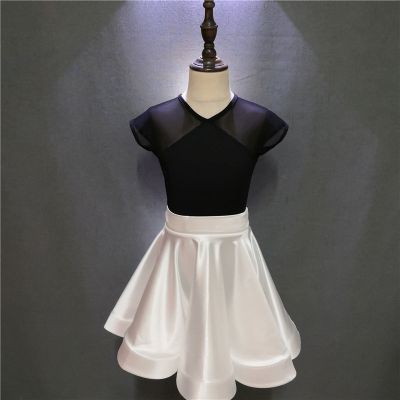 拉丁服装儿童女新款夏比赛练功服无袖演出服表演服装女童拉丁舞裙