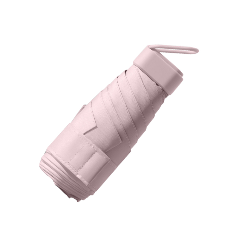 easily 六折晴雨伞防晒防紫外线六折口袋太阳伞 14cm E515664 橡皮粉高清大图