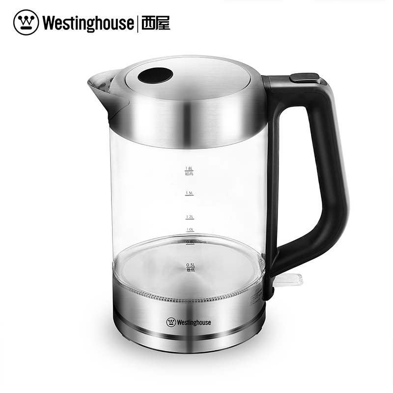西屋（Westinghouse）玻璃热水壶 高硼硅玻璃防烫电热水壶 WEK-1835