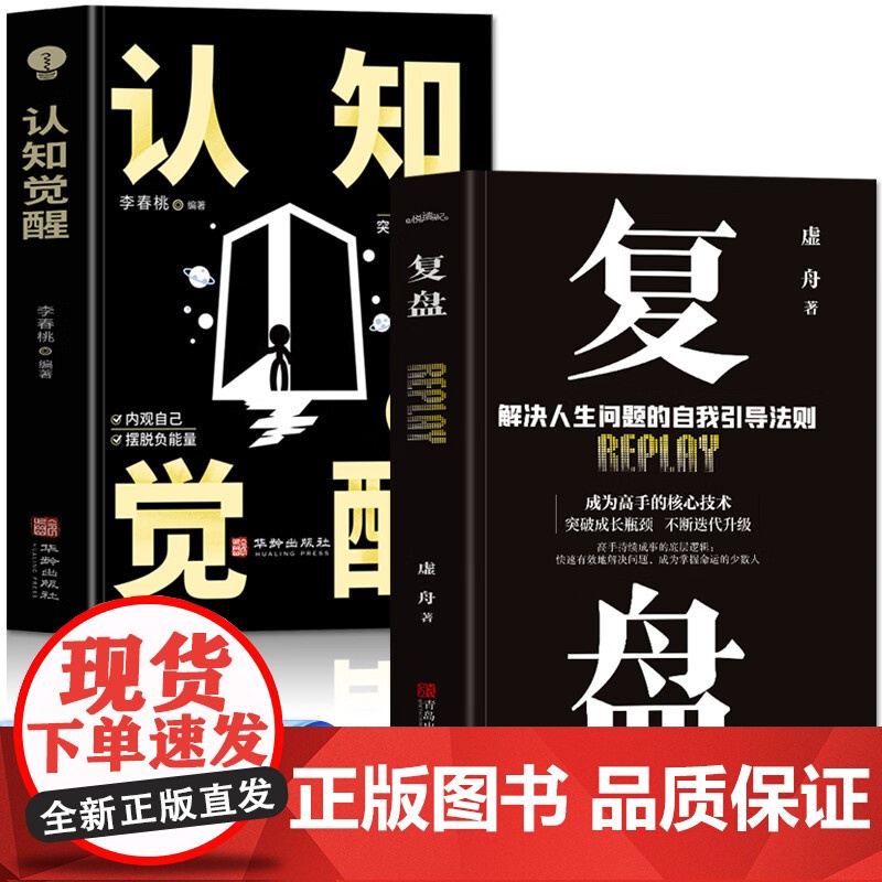 复盘+认知觉醒全2册正版 解决人生问题的自我引导法则自我提升的方法 底层逻辑思维训练入门书籍高清大图
