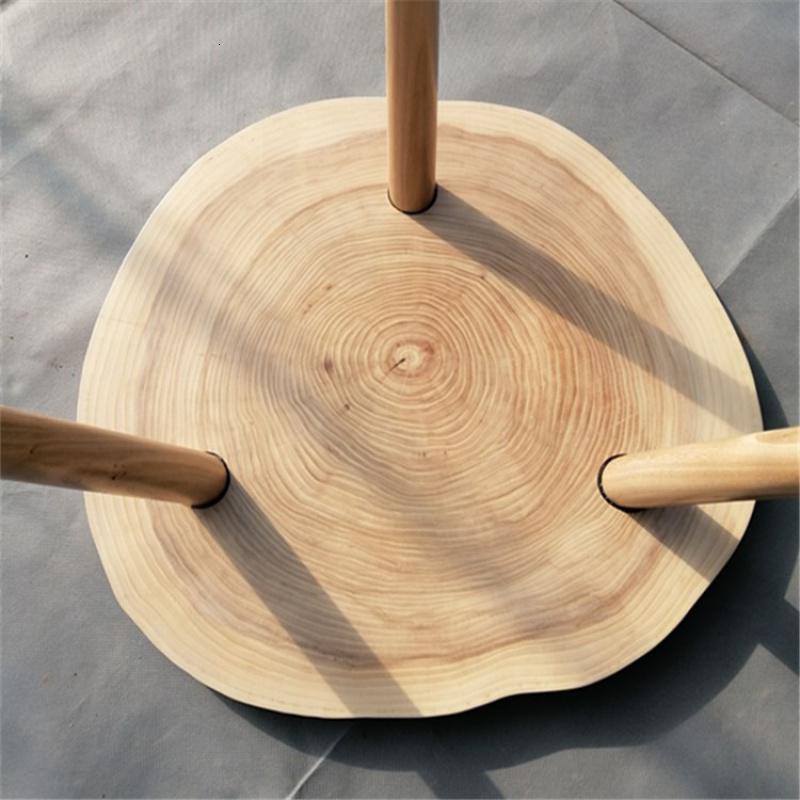 森美人原木小茶几沙发边几床头几休闲几原生态自然角几榆木横切面咖啡几 高40厘米桌面直径约50厘米