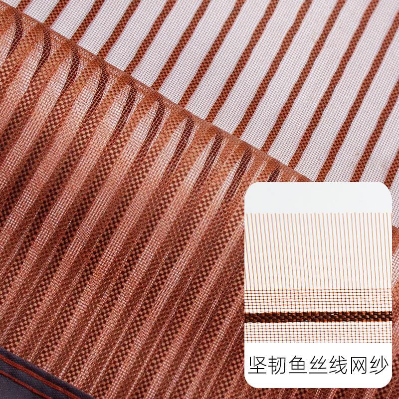 防蚊门帘定制咖色条纹170*220cm高清大图
