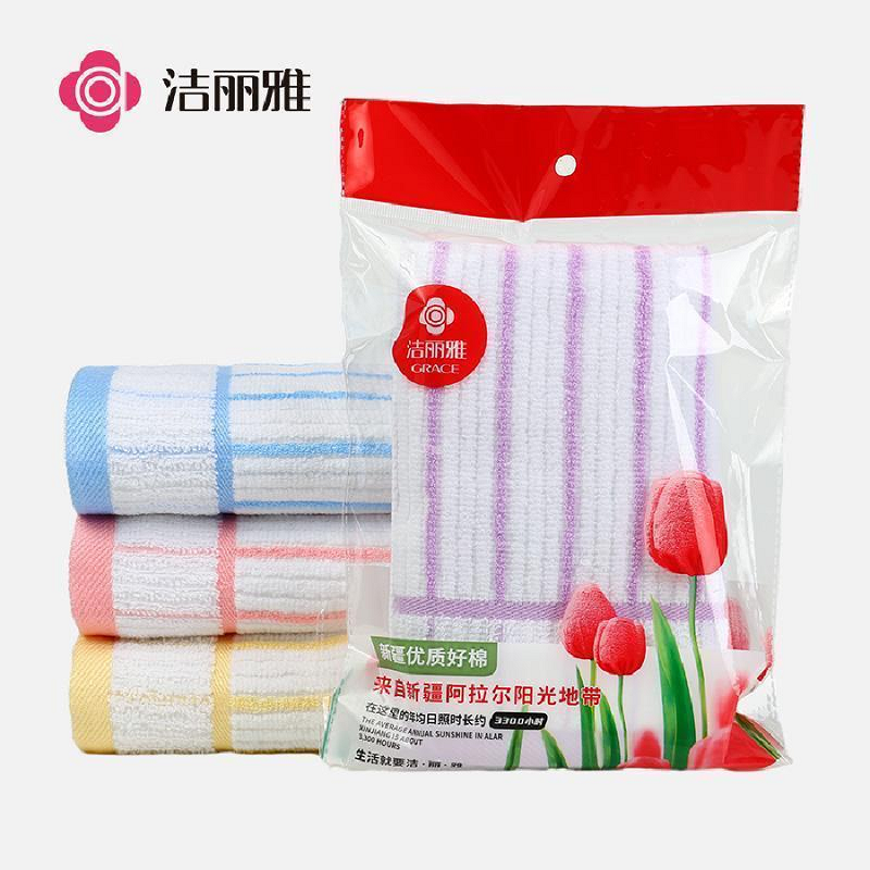 洁丽雅(grace) 家用毛巾单条装 W0121 浮华&opp袋 71*33cm 70g 颜色随机