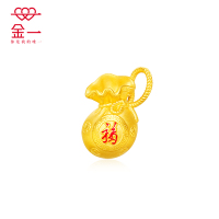 金一足金3D硬金福袋女士 黄金吊坠 福气多多幸福满满 可配项链(定价) ACB013
