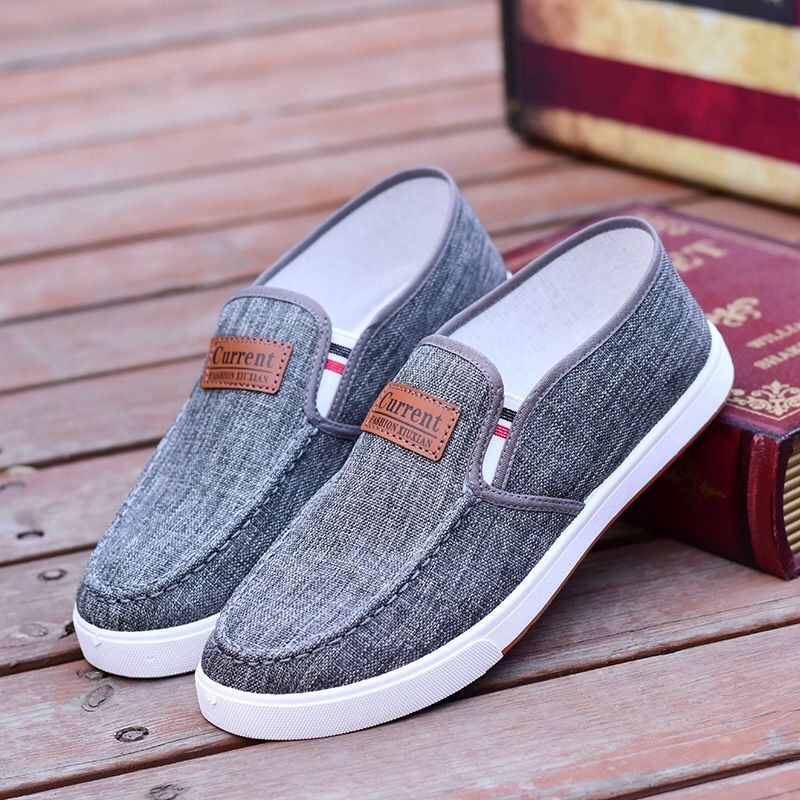 防滑耐磨牛筋底春夏低帮帆布鞋板鞋韩版潮流老北京布鞋男鞋绅士灰39