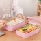 双层高中生饭盒大学生食堂烘焙精灵打饭简约女可爱上班族不锈钢便当2 粉色双层两格(配筷勺保温包)