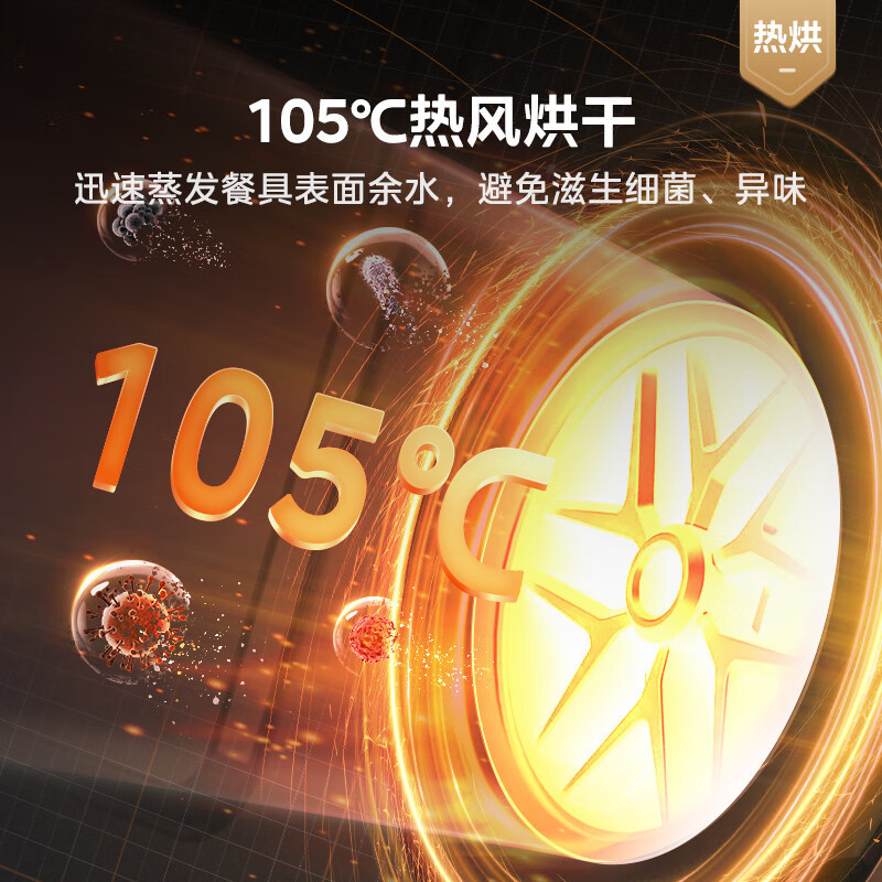 美的(Midea)洗碗机嵌入式台式家用灶下13套105℃热风烘干一级水效一键单消毒四星消毒变频节能V9