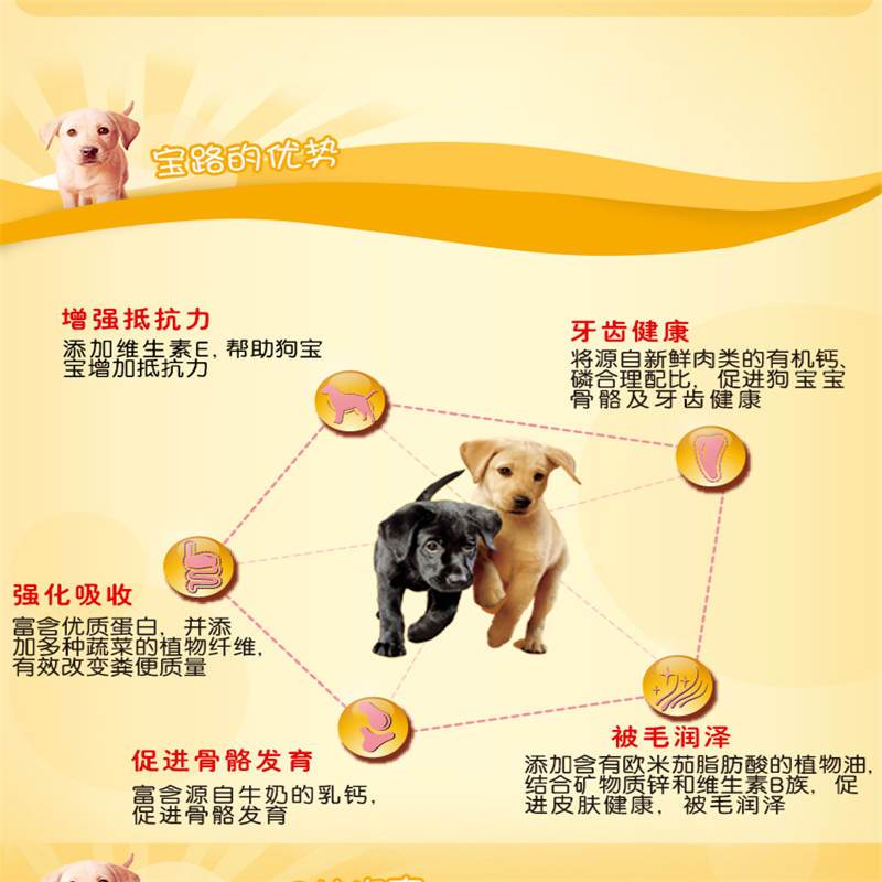 宝路狗粮泰迪幼犬粮10kg 金毛阿拉斯加狗粮幼犬通用型狗粮