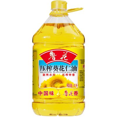 鲁花压榨葵花仁油4L小瓶家庭装