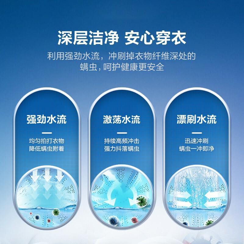 海尔(Haier)10公斤 大容量 变频 全自动 家用 波轮洗衣机 除菌螨 1级能效 XQB100-BZ206