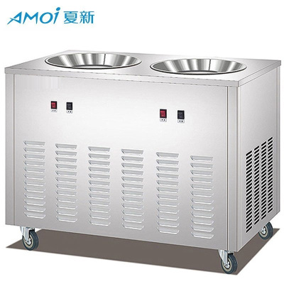 夏新(AMOI) 炒冰机商用 冰粥机 手动炒酸奶机 快速炒冰淇淋 双锅商用炒冰机 双压缩机