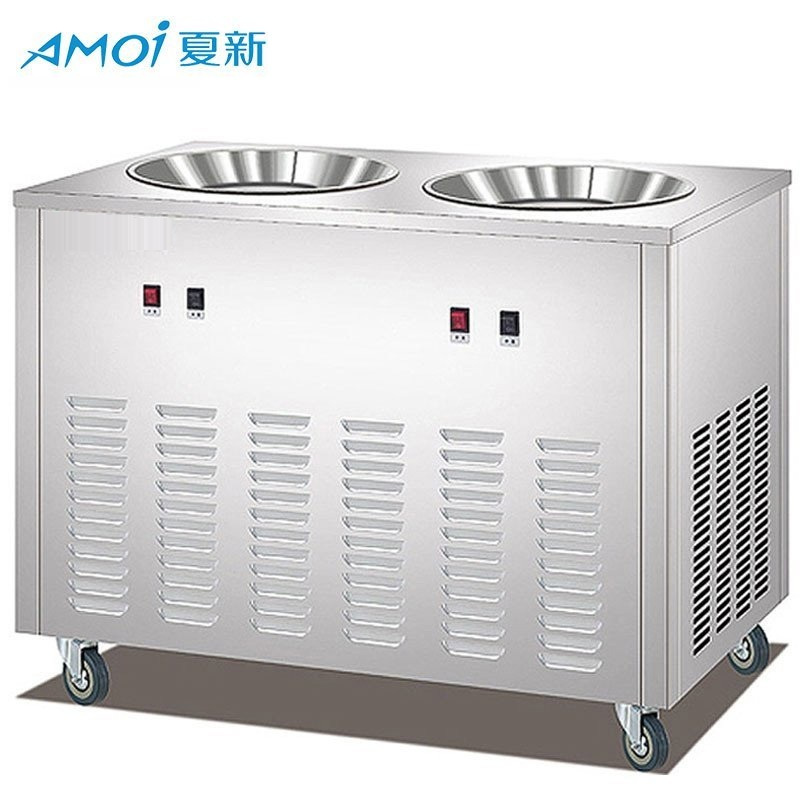 夏新(AMOI) 炒冰机商用 冰粥机 手动炒酸奶机 快速炒冰淇淋 双锅商用炒冰机 双压缩机