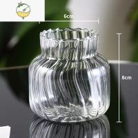 YICHENG复古日式小清新法式水培透明玻璃花瓶迷你干花鲜花小花器桌面摆件 迷你轻薄式(C款)高硼硅 小