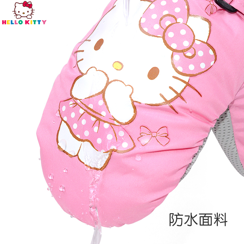 HelloKitty儿童冬季滑雪手套中大童女童保暖防水加绒加厚保暖女孩手套