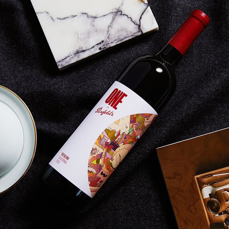 奔富(Penfolds)一号加州红葡萄酒750ml+金帆 金装红茶200g 套装