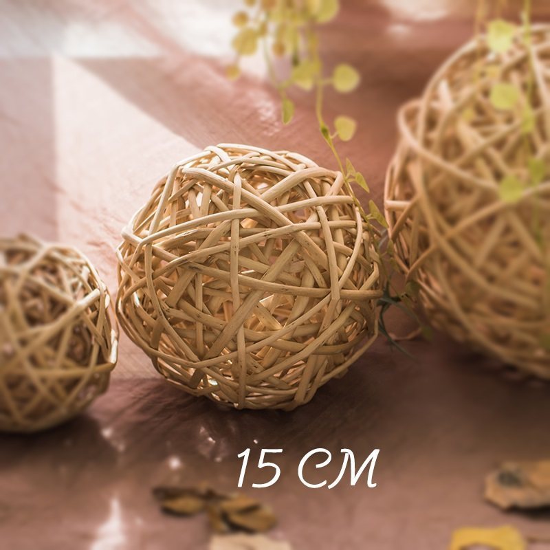 家柏饰(CORATED)柳编球 挂件摆件装饰品 手工艺品 藤球 15cm高清大图
