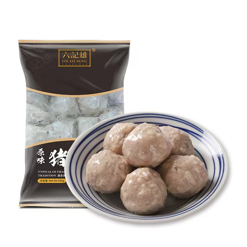 六記雄(LUK KEE HUNG) 潮汕手打原味猪肉丸2*500g高清大图