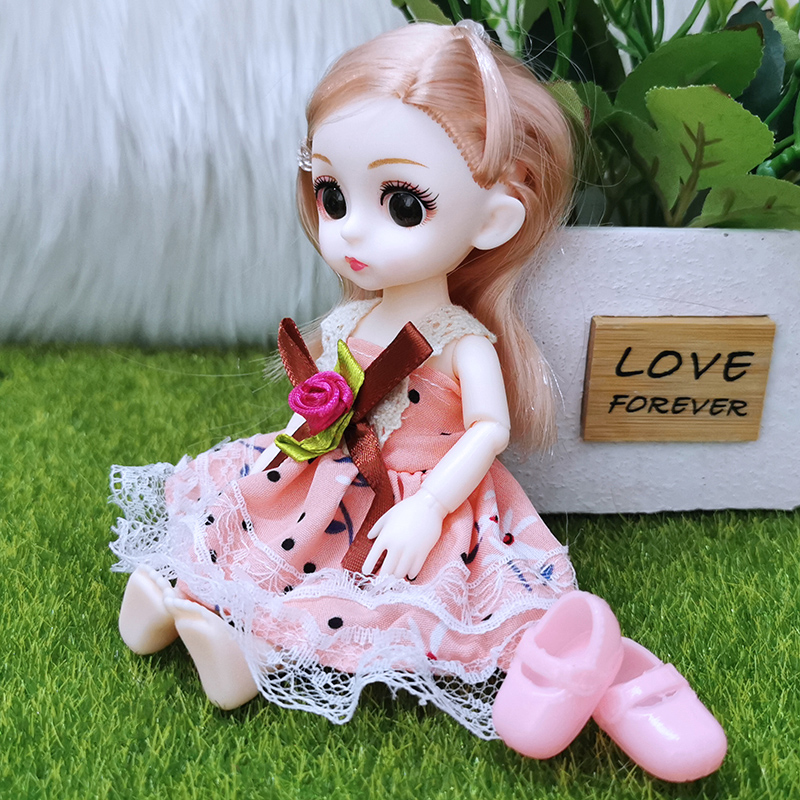 雅斯妮迷你娃娃玩具女孩软胶仿真胶皮娃时尚公主过家家叶罗丽粉色波点小裙高清大图