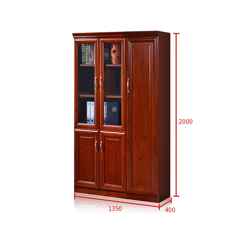 中伟(ZHONGWEI)书柜木质办公室资料柜办公老板柜档案柜靠墙可定制三门文件柜