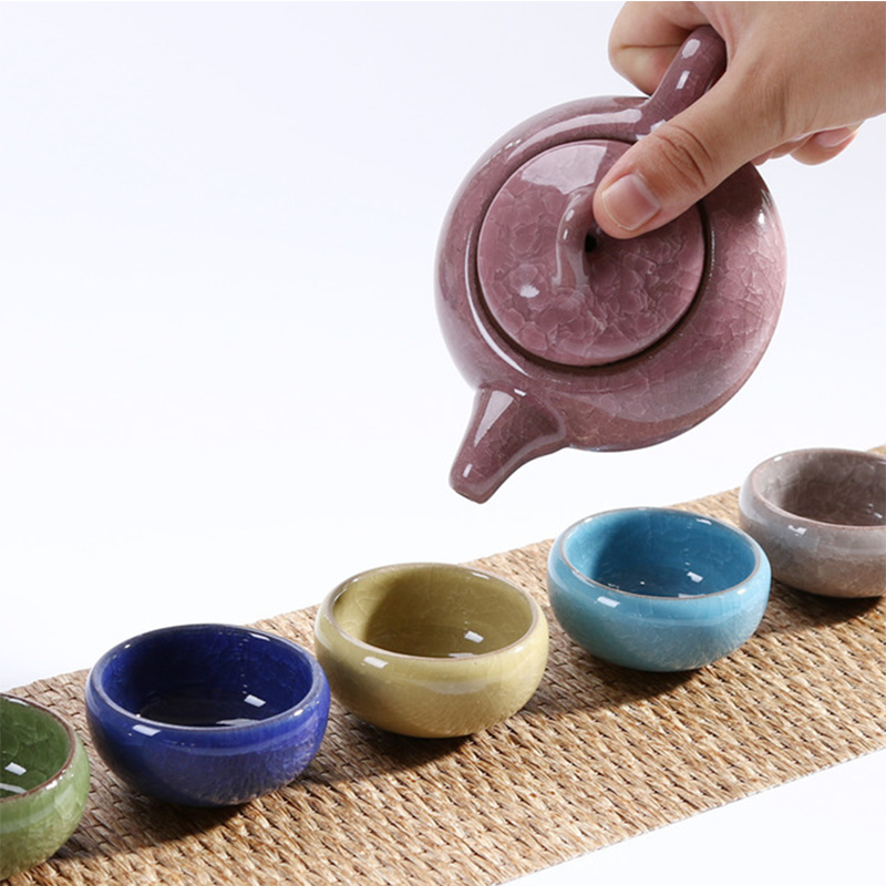 七彩冰裂茶具套装