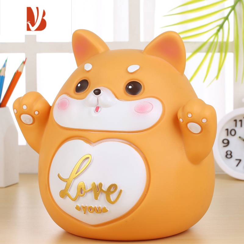 三维工匠可爱狗狗卡通存钱罐大容量创意防摔只进不出储蓄罐男孩女孩储