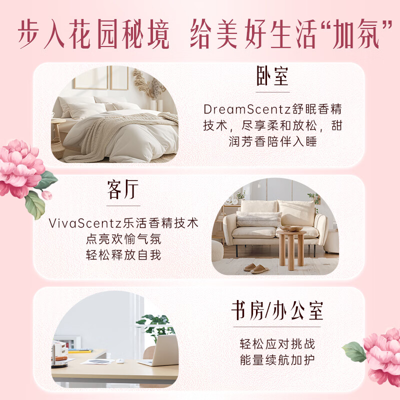 立白大师香氛梦幻格拉斯玫瑰香氛礼盒(60g蜡烛+80ml香薰)高清大图