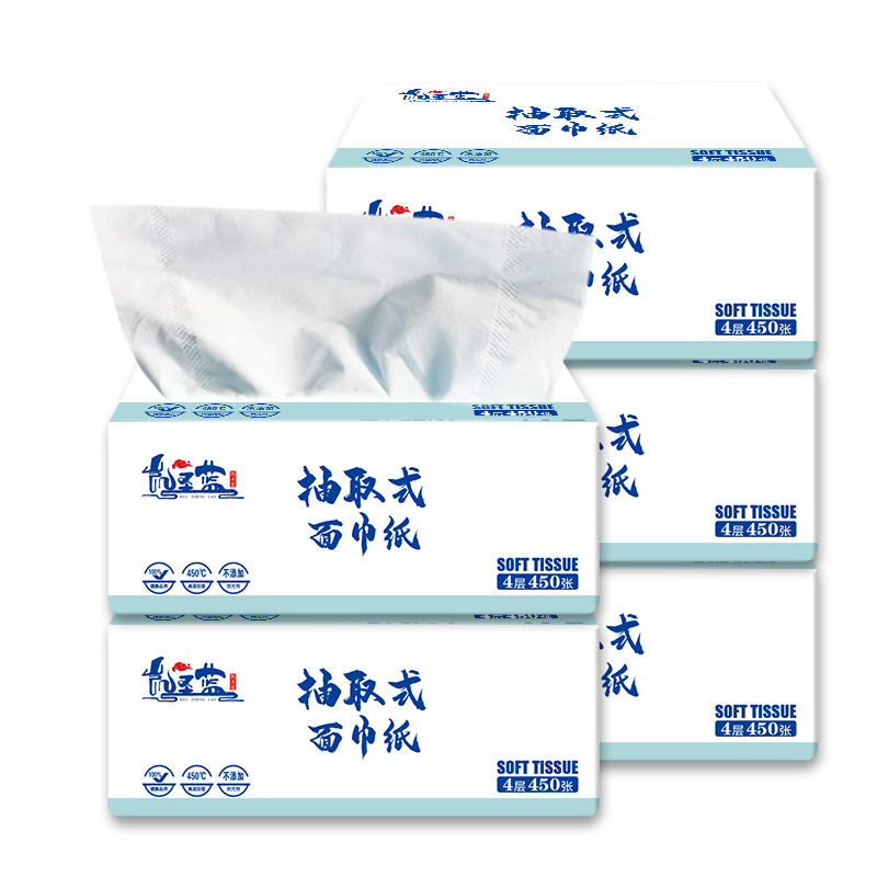 凯圣蓝 KSL-MJZ 180mm*155mm*4层 450张/包 抽取式面巾纸 6.00 包/提 (计价单位:提)高清大图