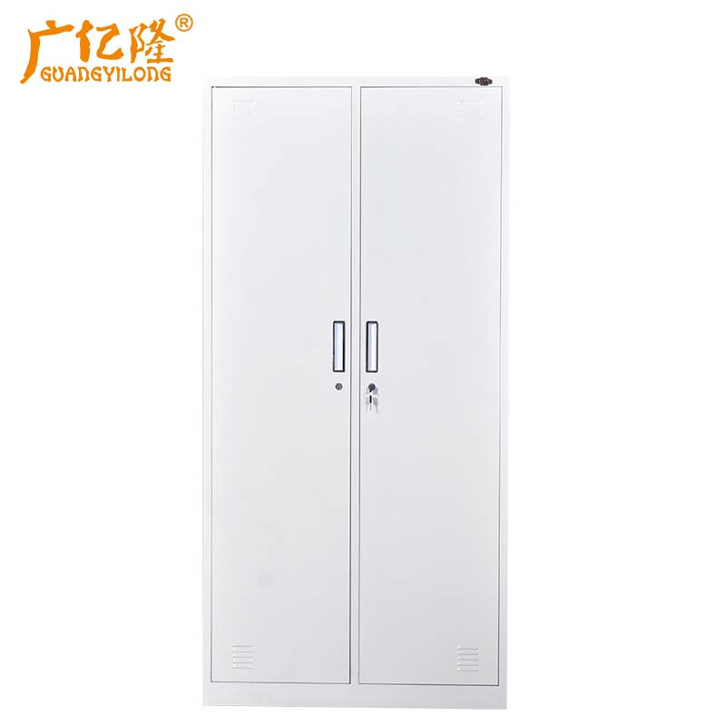 广亿隆更衣柜钢制储物碗柜带锁铁皮柜存放柜两门高清大图