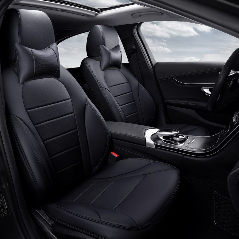 奔驰c260lc200lglc260e300e260l四季全包围定制专用真皮座椅套黑色