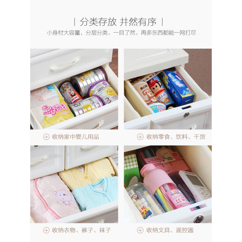 收纳柜子抽屉式塑料衣物收纳箱宝宝衣柜五斗储物柜儿童玩具整理箱收纳柜 三维工匠高清大图
