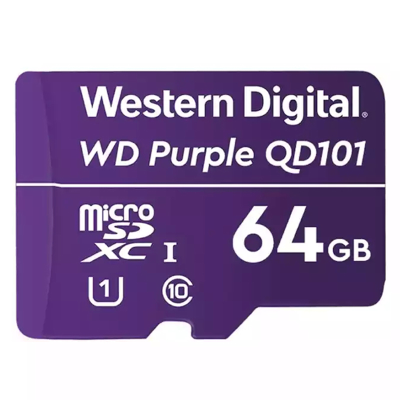 西部数据(WD)64GB TF卡 手机内存卡 行车记录仪/安防监控专用视频存储卡 耐用型CLASS 10
