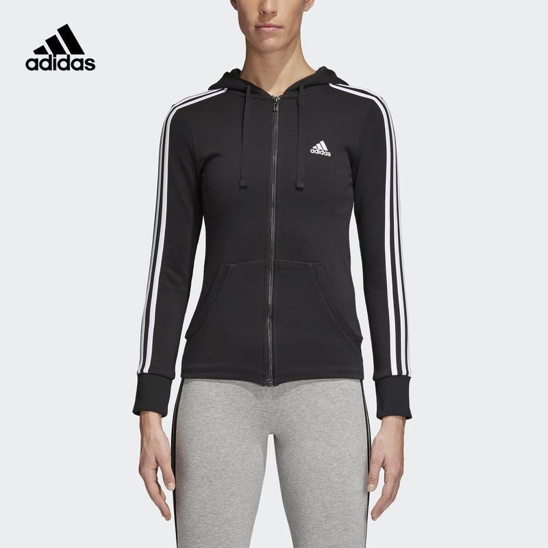 阿迪达斯(adidas)春秋款女士运动卫衣休闲针织连帽夹克外套S97065