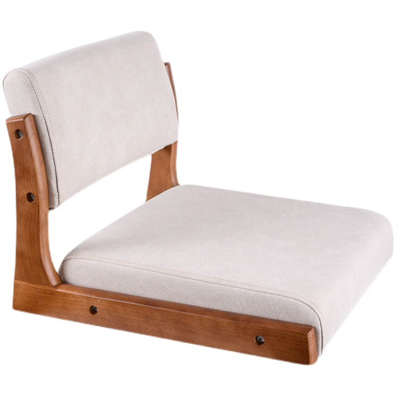 它墅定制床上椅子榻榻米座椅日式靠背凳子实木飘窗坐地和室椅无脚无腿