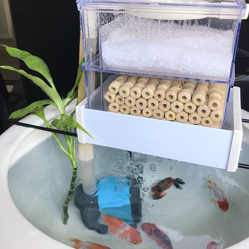 圆形鱼缸过滤器 陶瓷鱼缸过滤器 鱼缸客厅鱼缸金鱼缸专业过滤高清大图