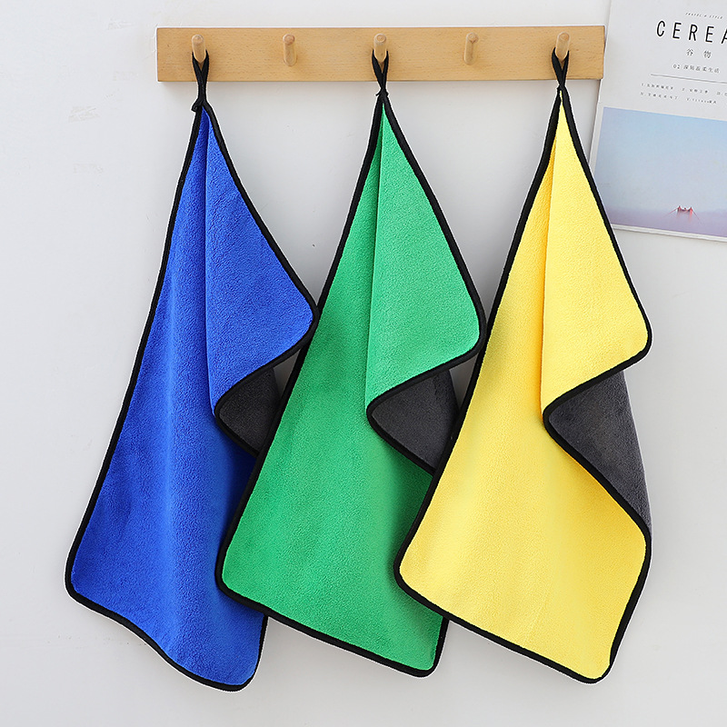 红鲸鱼 洗车毛巾速干双面擦车巾 灰黄色 30*30cm(500/㎡正常厚度) 1条高清大图