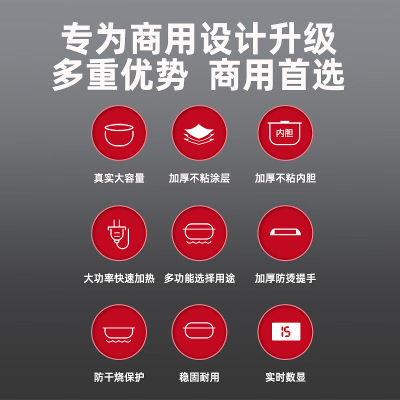 康宝(canbo)商用电压力锅大容量电饭煲 特大号电饭煲酒店饭店食堂煮饭锅煲汤多用途电炖锅DFG-13LA高清大图