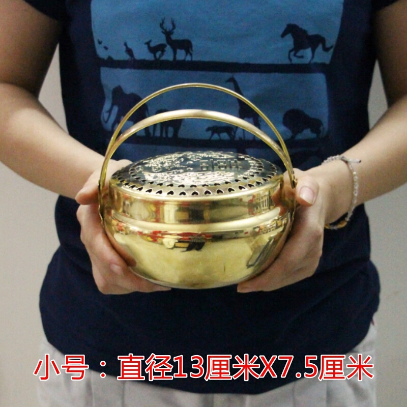 传统铜火炉新娘嫁妆婚庆铜火冲结婚用品婚礼火囱陪嫁旺盆炉生活日用家居