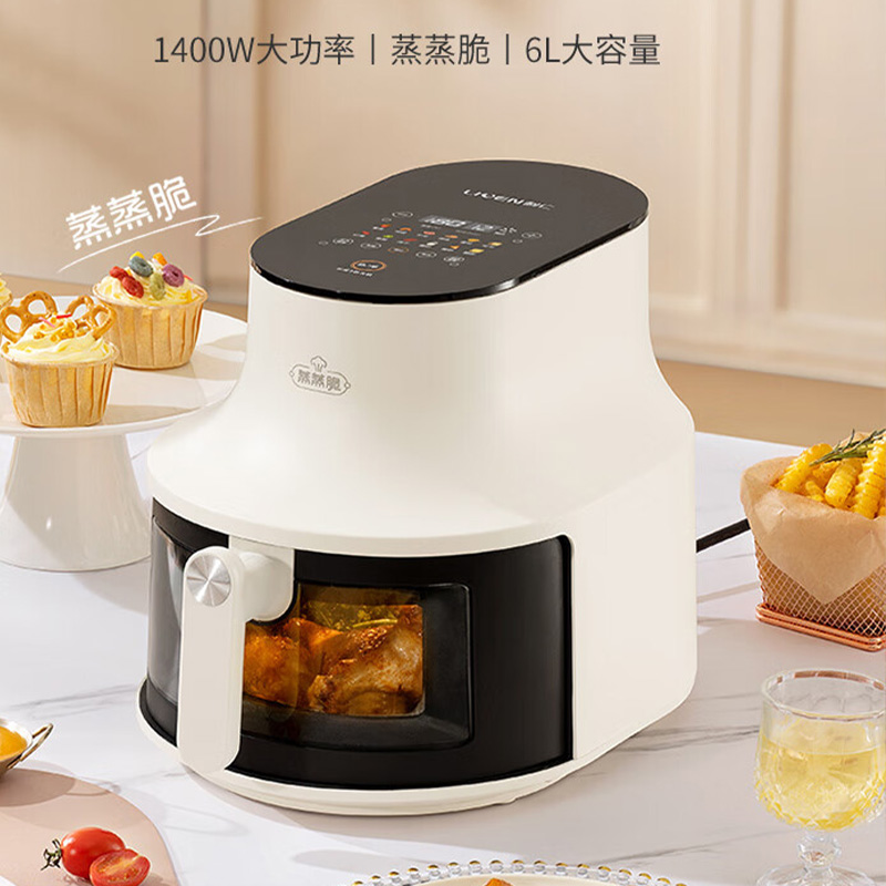 利仁空气炸锅6L预约发酵解冻可视无油炸蒸汽嫩KZ-D6021高清大图