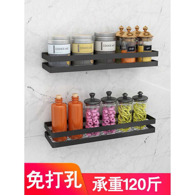 厨房调料置物架免打孔壁挂式调味品油盐酱醋不锈钢收纳挂件挂架子收纳层架 三维工匠高清大图