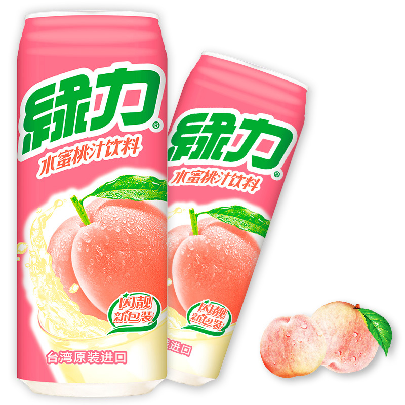 绿力水蜜桃汁490ml*24瓶/整箱装 原装进口 饮用水 饮料