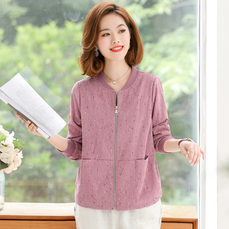 恋名媛中老年女春秋外套卫衣春装新款40岁50中年妈妈短外套夹克上衣薄