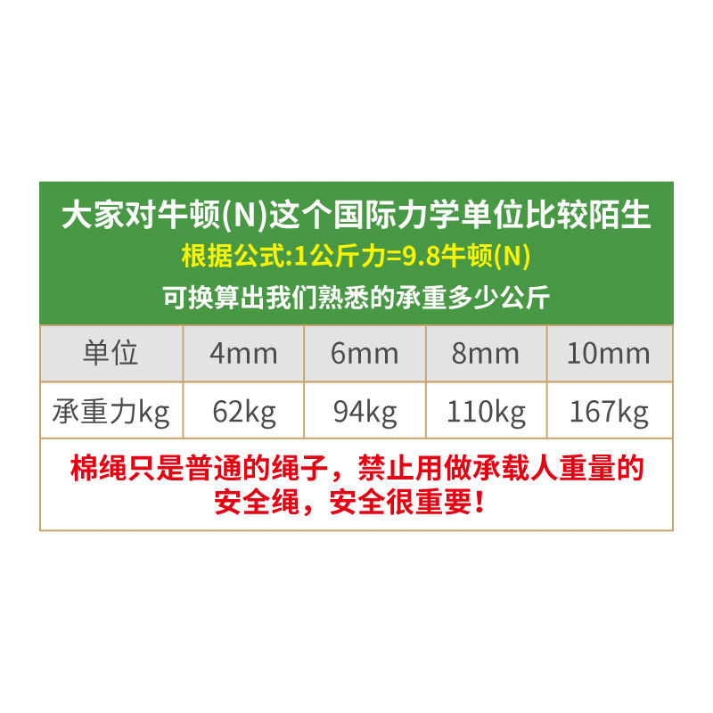 棉线绳晾晒绳绳子捆绑绳粗旗杆细编织 10mm50米