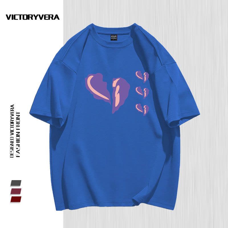 VICTORYVERA短袖t恤女2022夏季新款港风宽松休闲bf闺蜜装印花上衣图片